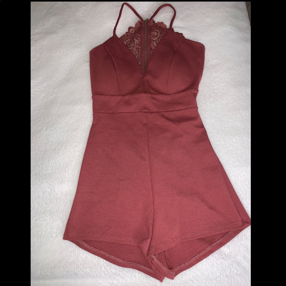 Fashion Nova Lace Back Romper